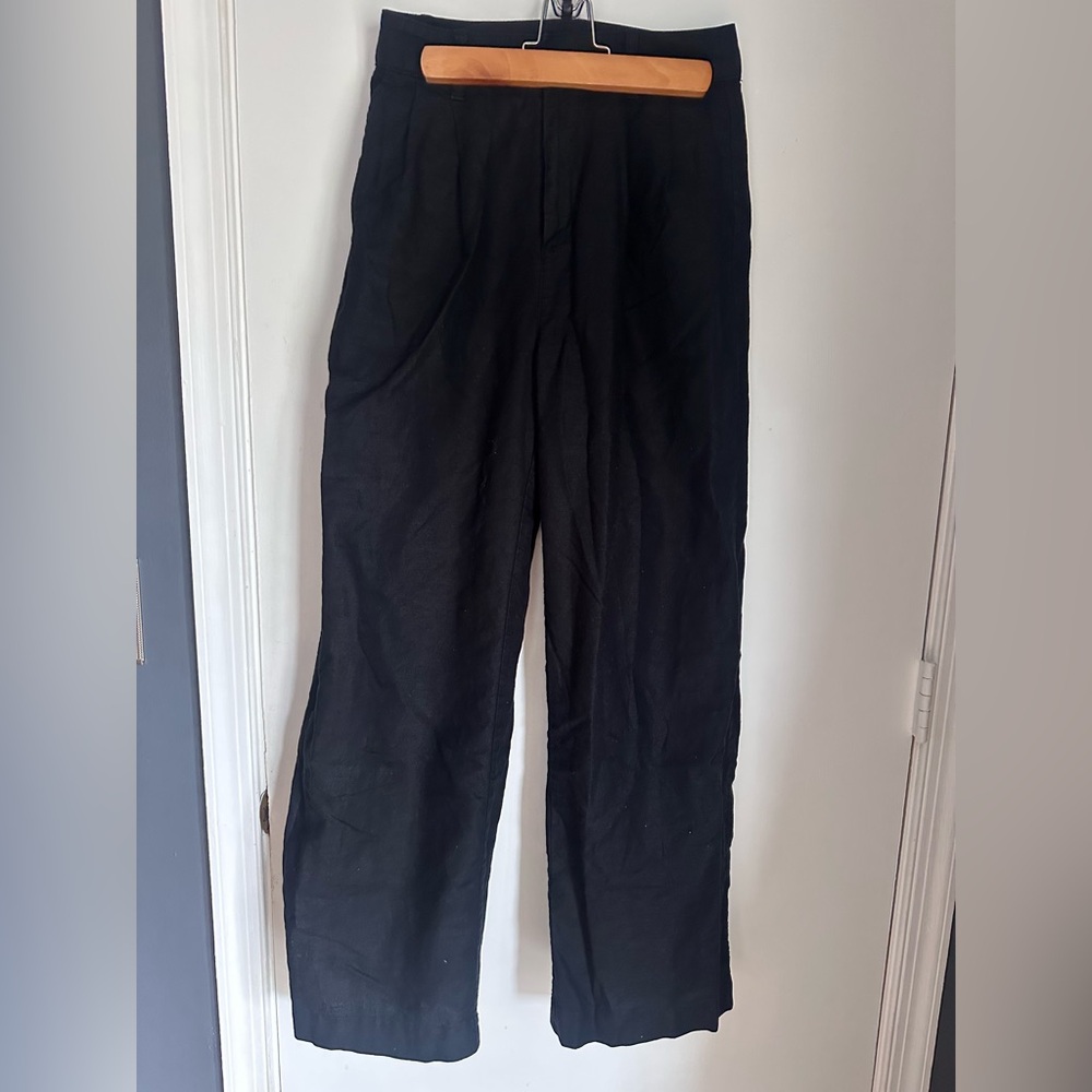 Gap linen cotton blend Classic Black Wide-Leg Trousers - Picture 5 of 5